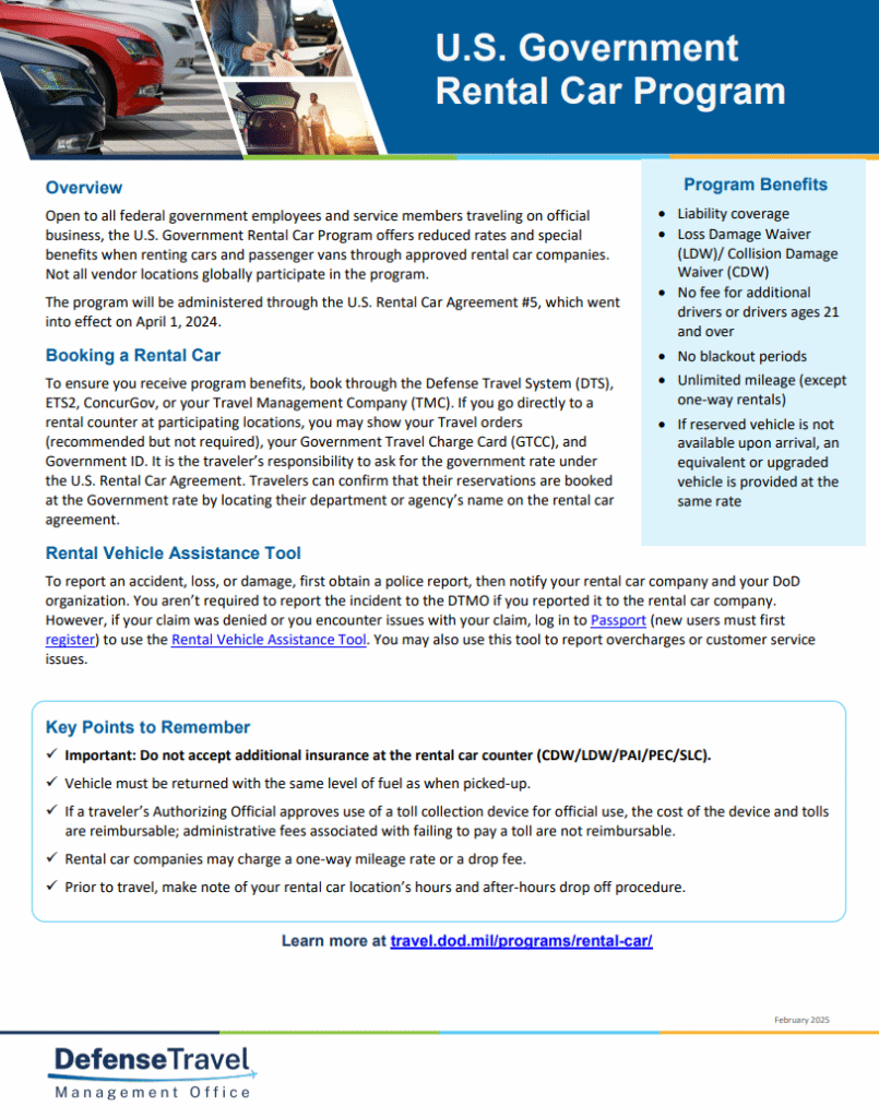 official US government frequent traveler program one sheet